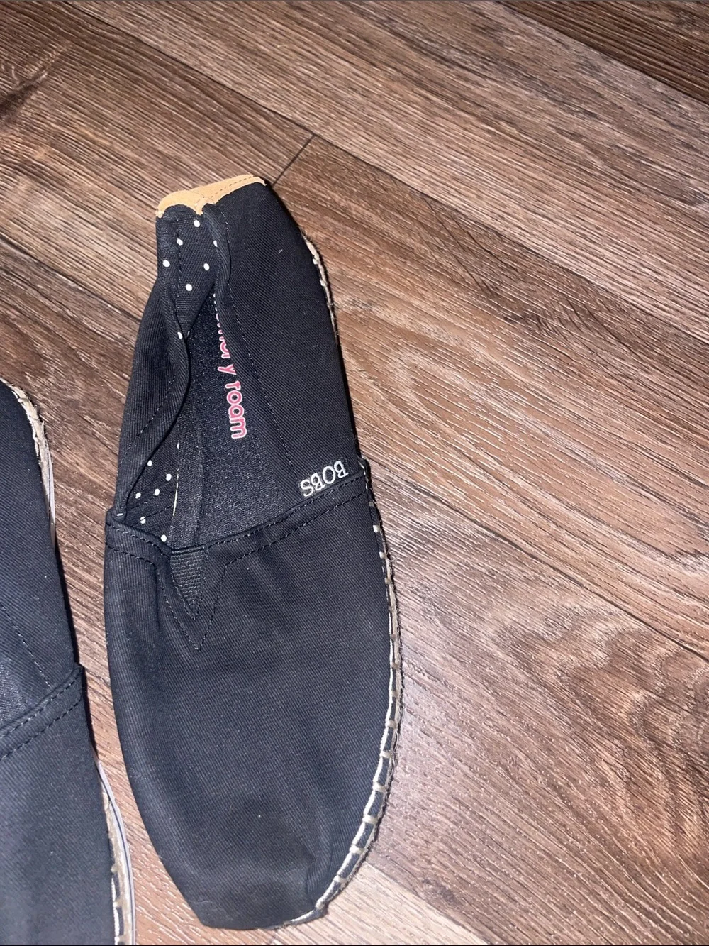 Skechers Black Canvas Slip-On Loafers with Tan Trim
